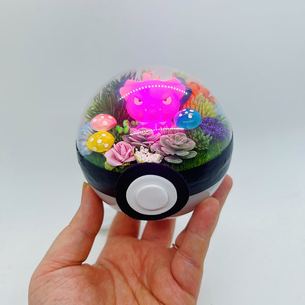 LIGHT UP Snubbull Pokeball Terrarium