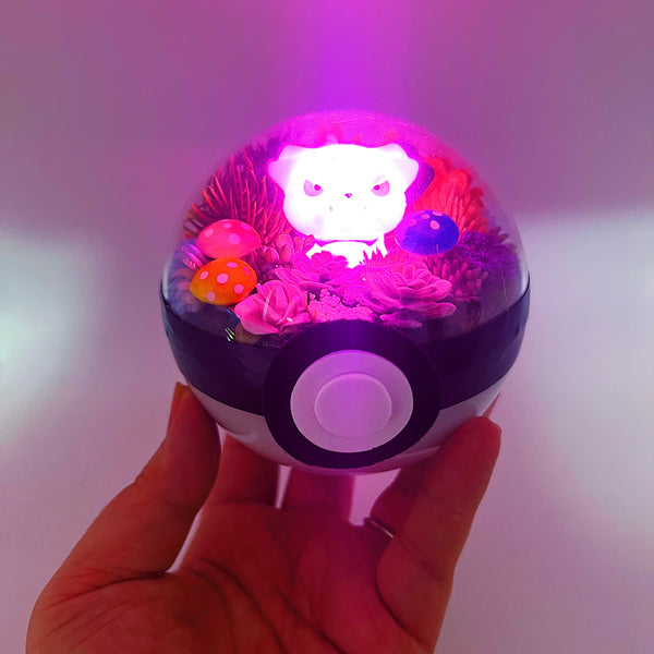 LIGHT UP Snubbull Pokeball Terrarium