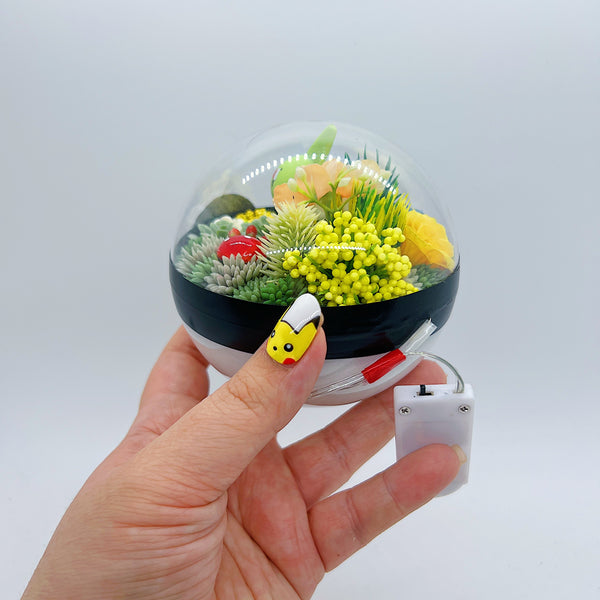 LIGHT UP Larvitar Pokeball Terrarium