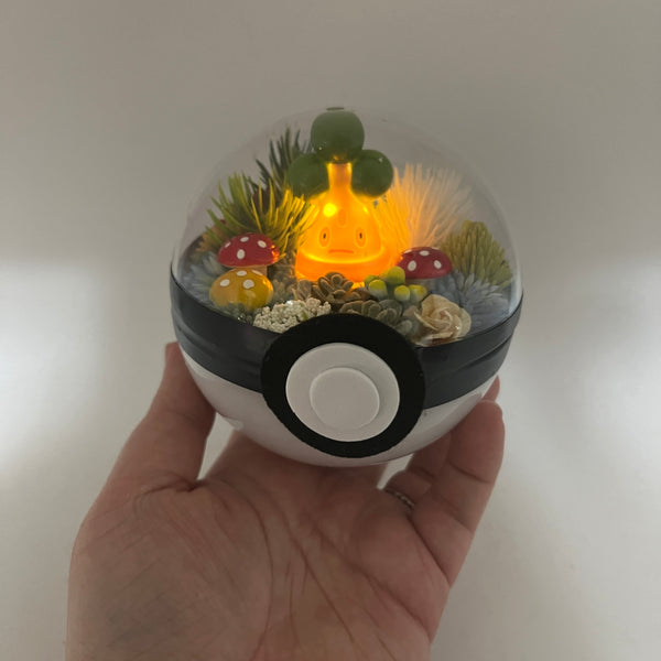 LIGHT UP Bonsly Pokeball Terrarium