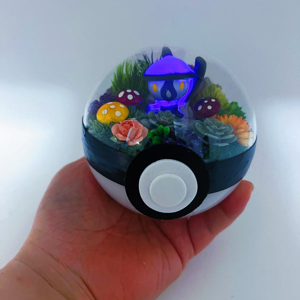 LIGHT UP Lampent Pokeball Terrarium