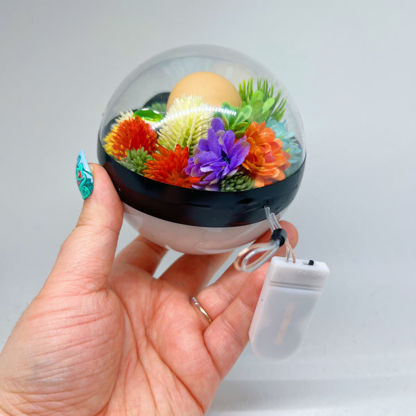 LIGHT UP Rowlet Pokeball Terrarium