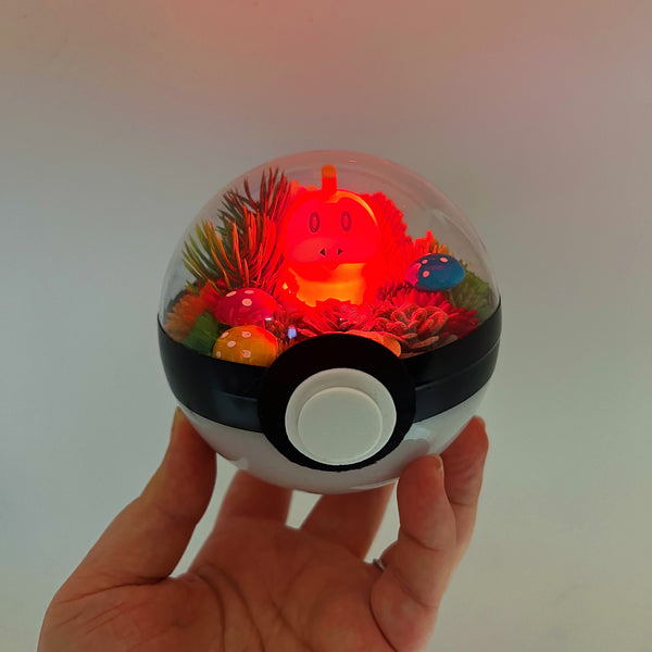 LIGHT UP Fuecoco Pokeball Terrarium
