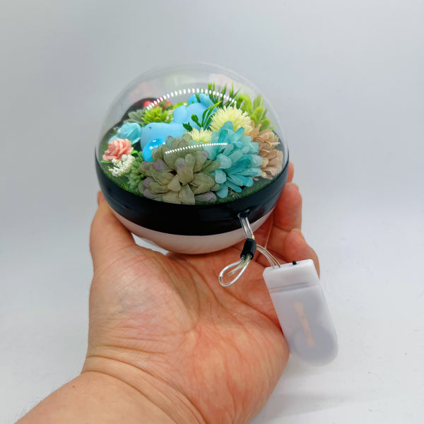 LIGHT UP Sleeping Quagsire Pokeball Terrarium