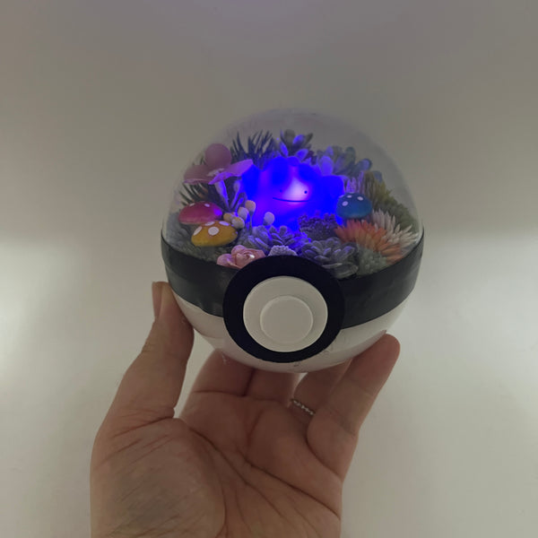 LIGHT UP Ditto Pokeball Terrarium