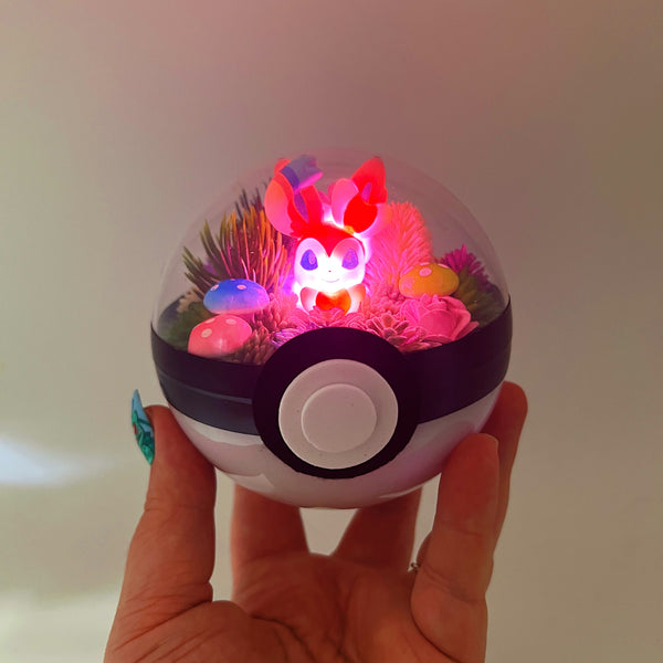 LIGHT UP Sylveon Pokeball Terrarium