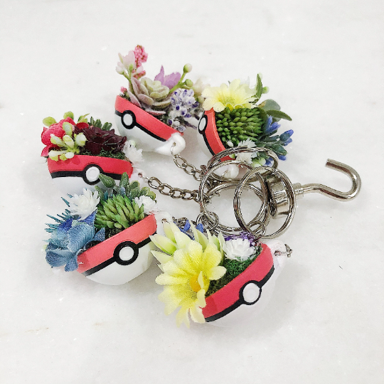 Random Assorted Pokeball Terrarium Keychain
