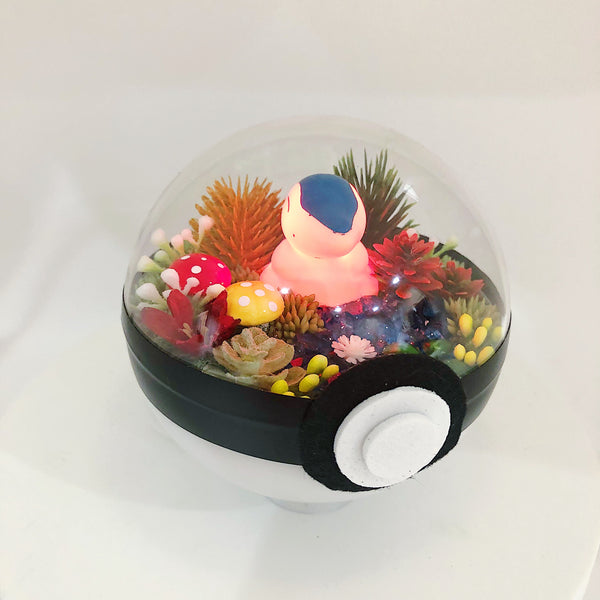 LIGHT UP Cyndaquil Pokeball Terrarium