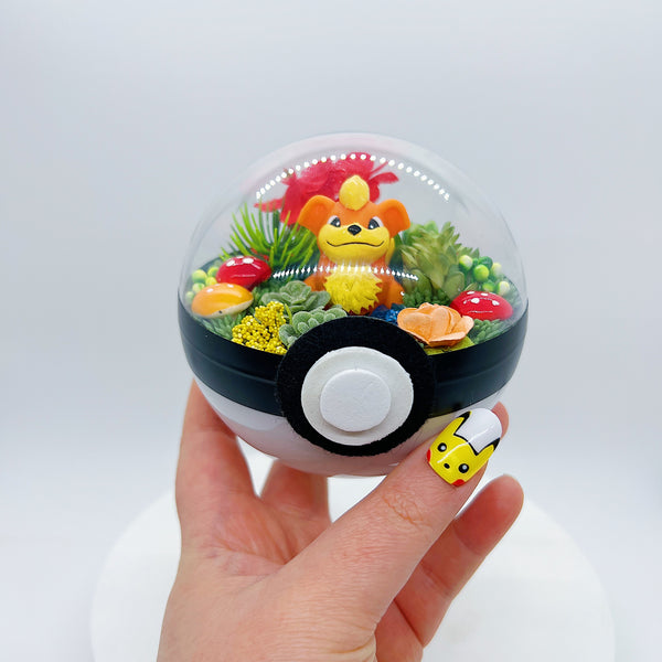 LIGHT UP Growlithe Pokeball Terrarium