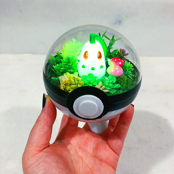 Chikorita Light-Up Pokeball Terrarium
