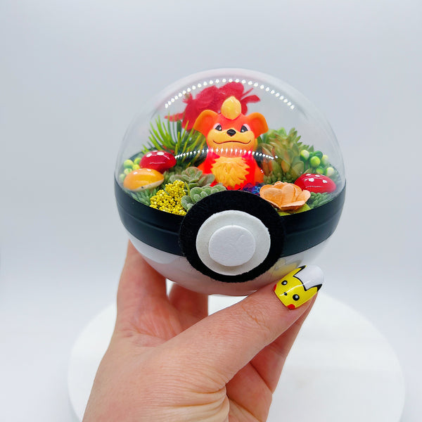 LIGHT UP Growlithe Pokeball Terrarium