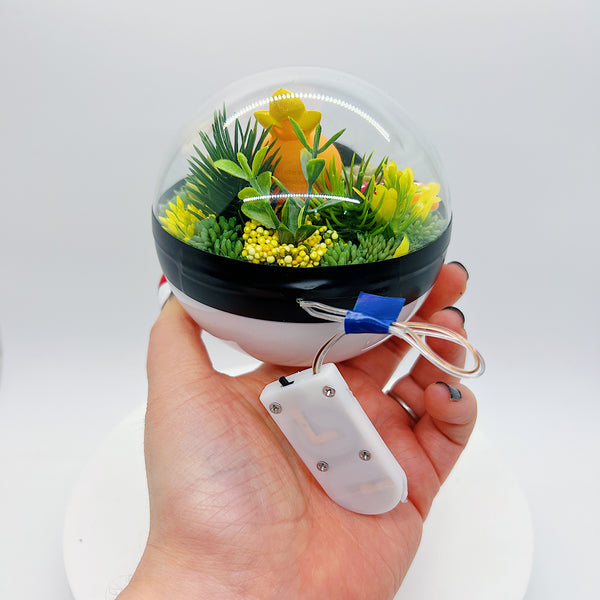 LIGHT UP Torchic Pokeball Terrarium