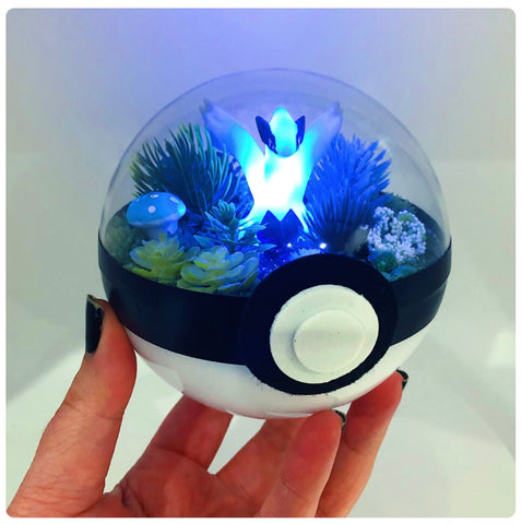 LIGHT UP Lugia Pokeball Terrarium