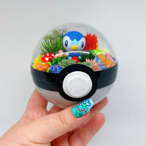 LIGHT UP Piplup Pokeball Terrarium