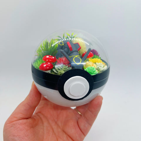 LIGHT UP Shiny Rayquaza Pokeball Terrarium