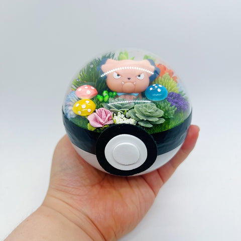 LIGHT UP Snubbull Pokeball Terrarium