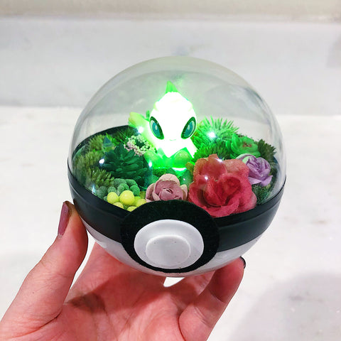 Celebi Light-Up Pokeball Terrarium