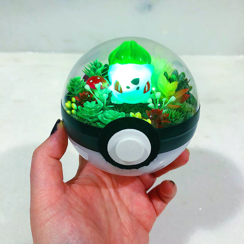 Bulbasaur Light-Up Pokeball Terrarium