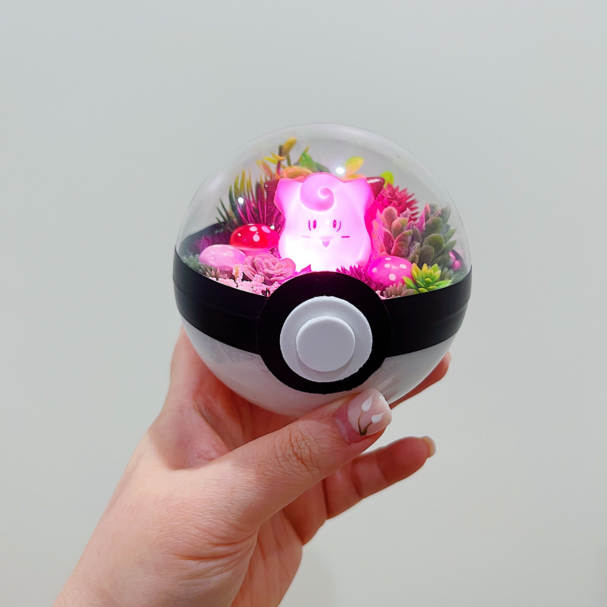 LIGHT UP Clefairy Pokeball Terrarium